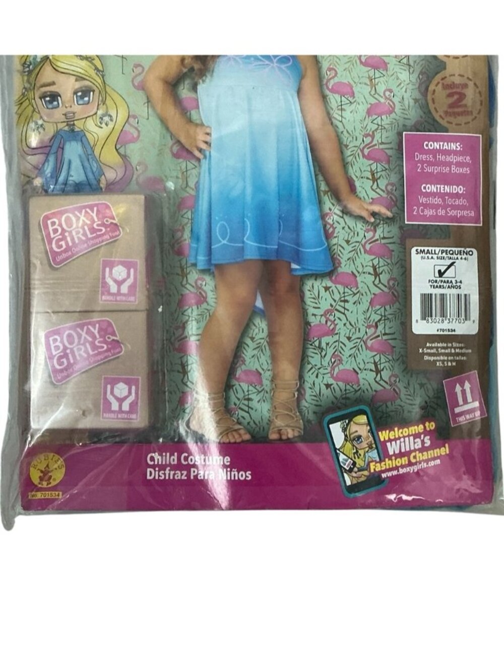 Rubies Boxy Girls Willa Costume Holloween Dress Up 4 PC Set Blue Girls Small 4-6 - Picture 5 of 14